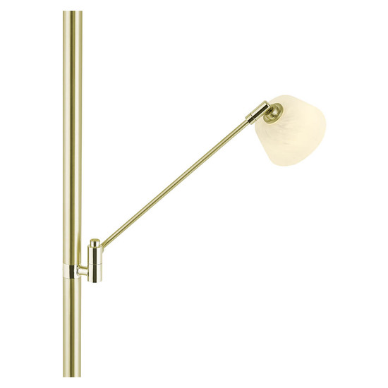 Hell LED Stehleuchte Ferdi dimmbar 41W CCT steuerbare Lichtfarbe 3-stufig extrawarm- bis neutralweiss 90Ra Messing matt Alabasterglas 180cm 60583/2-01