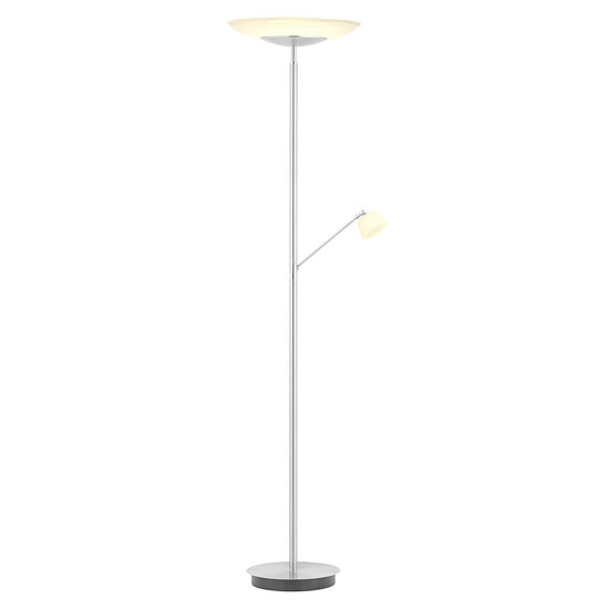 Hell LED Stehleuchte Ferdi dimmbar 41W CCT steuerbare Lichtfarbe 3-stufig extrawarm- bis neutralweiss 90Ra Nickel matt Alabasterglas 180cm 60583/2-92