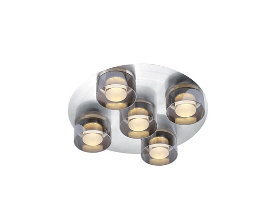 Hell Dune LED Deckenleuchte 5-fach steuerbare Lichtfarbe Dimmbar >90Ra Nickel 70621/5-92