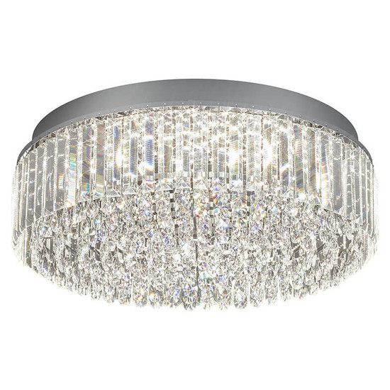 Hell LED Deckenleuchte Royal dimmbar 45W warmweiss 90Ra Chrom Klarglas Ø60cm 70645/1-02