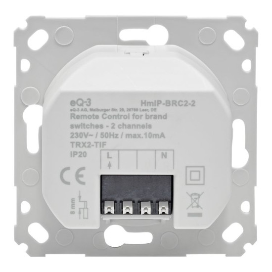 Homematic IP Wandtaster für Markenschalter - 2-fach HmIP-BRC2-2 161839A0