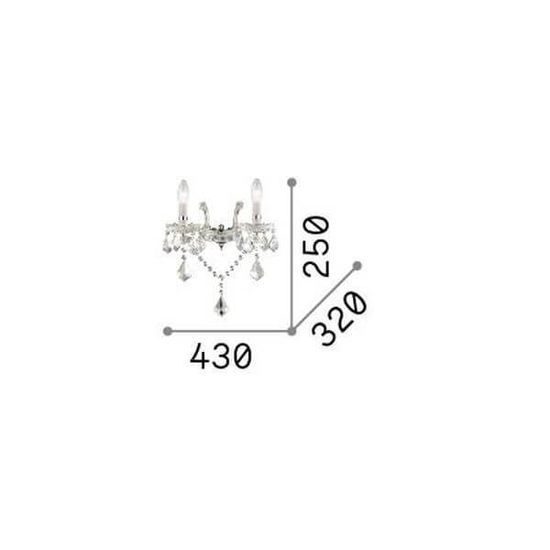 Ideal Lux FLORIAN Wandleuchte E14 2-fach dimmbar Chrom 035642