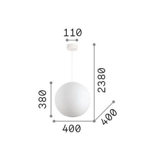 Ideal Lux CARTA Pendelleuchte E27 ⌀400mm dimmbar Weiss 226033