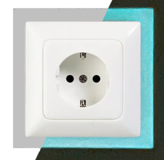 4 x im Dunkeln leuchtende Rahmen Steckdosen Schalter Universal 100x100mm