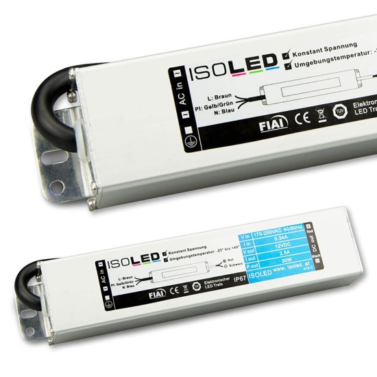 ISOLED LED Trafo 12V/DC, 0-30W, IP66