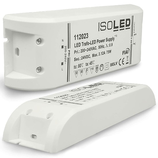 ISOLED LED Trafo 24V/DC, 0-75W, SELV