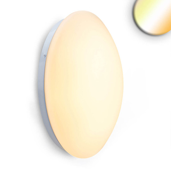 Isoled LED Decken/Wandleuchte weiß, rund, 18W, DN340, IP42, ColorSwitch 2700/3000/4000K 112343