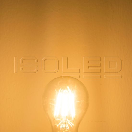 ISOLED E27 LED Birne, 5W, klar, warmweiß, dimmbar