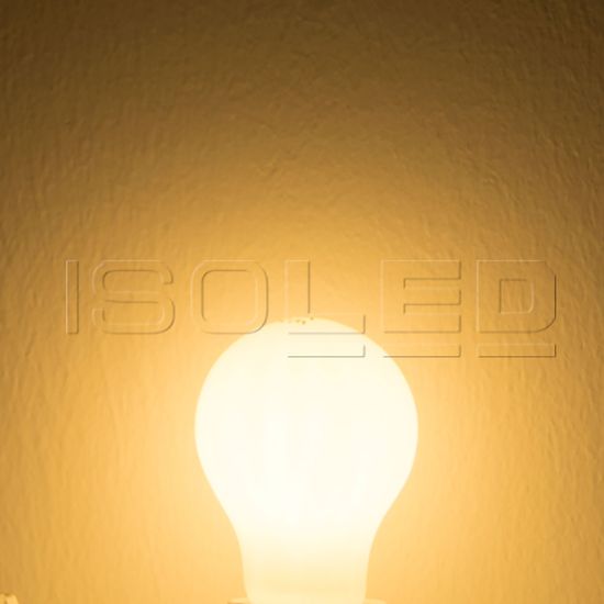 ISOLED E27 LED Birne, 8W, milky, warmweiß, dimmbar