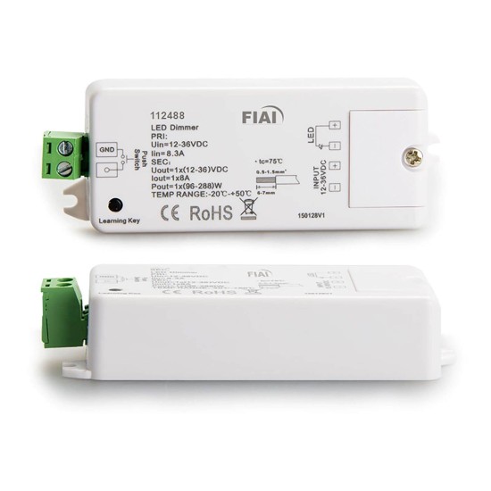 ISOLED Sys-One Funk/Push PWM-Dimmer, 1 Kanal, 12-36V 8A, 48V 4A