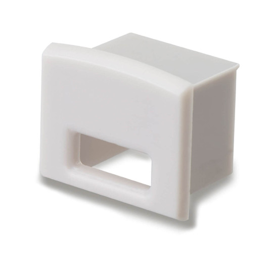 ISOLED Endkappe EC11 für SURF12 BORDERLESS inkl. COVER3, mit Kabelausgang, PVC, grauweiß