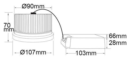 ISOLED AR111 20W, 25°, warmweiß, inkl. externem VG