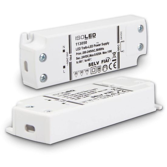 ISOLED LED Trafo 24V/DC, 0-15W, ultraflach, SELV