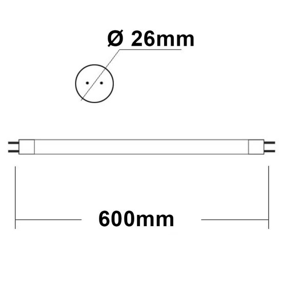 Isoled T8 LED Röhre Nano+, 60cm, 9W, warmweiß 113319