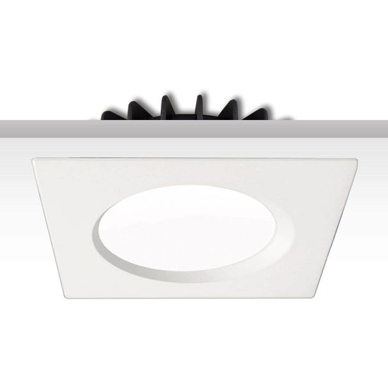 ISOLED Cover Aluminium quadratisch rückversetzt weiß für Einbaustrahler Sys-90