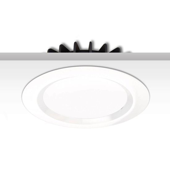 ISOLED Cover Aluminium rund weiß rückversetzt für Einbaustrahler Sys-90