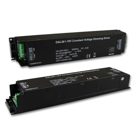 ISOLED LED PWM-Trafo 24V/DC, 0-200W, IP20, 1-10V/Push/DALI dimmbar