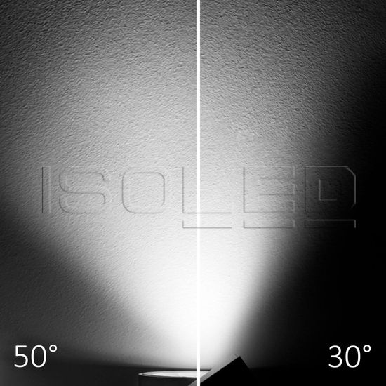 ISOLED 3-PH Schienen-Strahler fokussierbar, 30W, 30°-50°, schwarz matt, 4000K, dimmbar