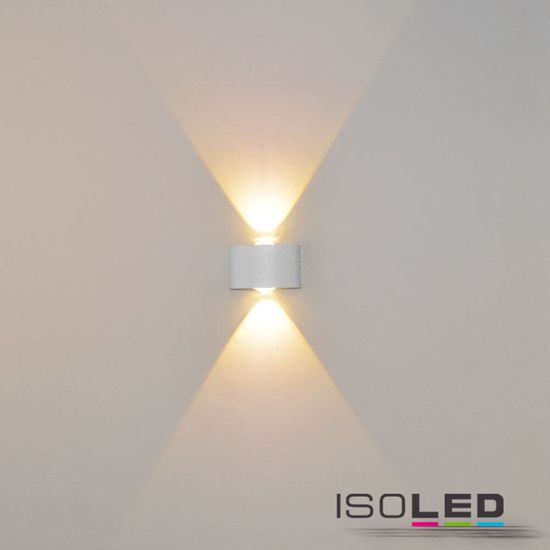 ISOLED LED Wandleuchte Up&Down 2x2W CREE, IP54, sandweiß, warmweiß