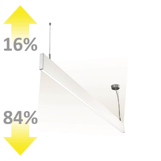 ISOLED LED Hängeleuchte Linear Up+Down 600, 25W, prismatisch, linear- u. 90° verbindbar, weiß, warmweiß