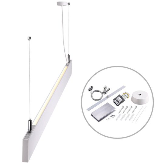 ISOLED LED Hängeleuchte Linear Up+Down 1200, 40W, prismatisch, linear- u. 90° verbindbar, weiß, warmweiß
