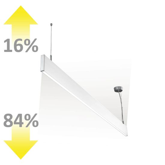 ISOLED LED Hängeleuchte Linear Up+Down 600, 25W, prismatisch, linear- u. 90° verbindbar, weiß, neutralweiß