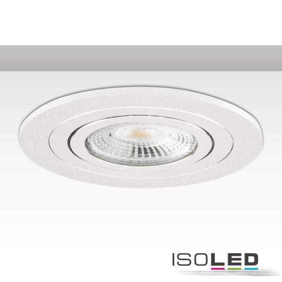 ISOLED Einbaurahmen rund, Lochausschnitt 80mm, weiß + Alu weiß, für GU10/MR16 Spots