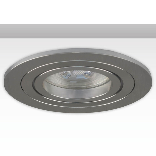 Isoled Einbaurahmen rund, Loch 80mm, Alu gebürstet + gebürstet, für GU10/MR16 Spots 114019