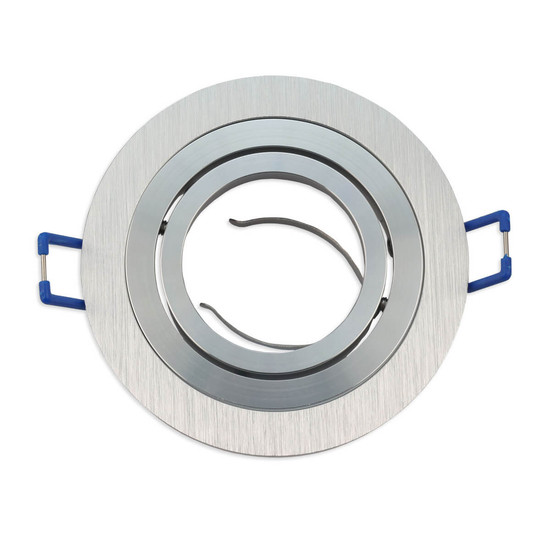 Isoled Einbaurahmen rund, Loch 80mm, Alu gebürstet + gebürstet, für GU10/MR16 Spots 114019