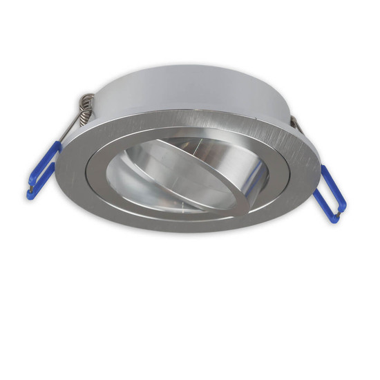 Isoled Einbaurahmen rund, Loch 80mm, Alu gebürstet + gebürstet, für GU10/MR16 Spots 114019