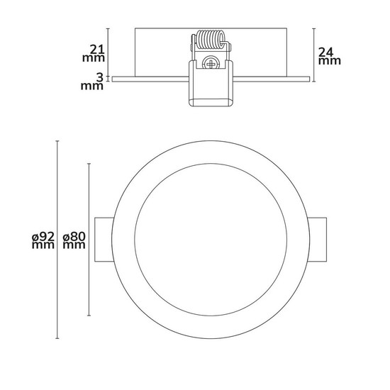 Isoled Einbaurahmen rund, Loch 80mm, Alu gebürstet + gebürstet, für GU10/MR16 Spots 114019