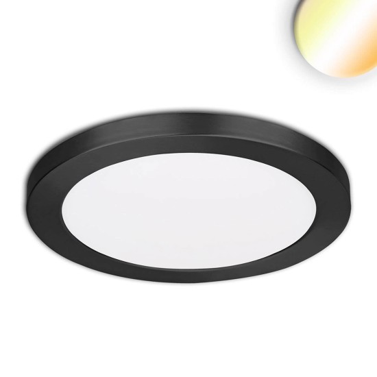 ISOLED LED Aufbau/Einbauleuchte Slim Flex, 18W, schwarz, ColorSwitch 3000/3500/4000K