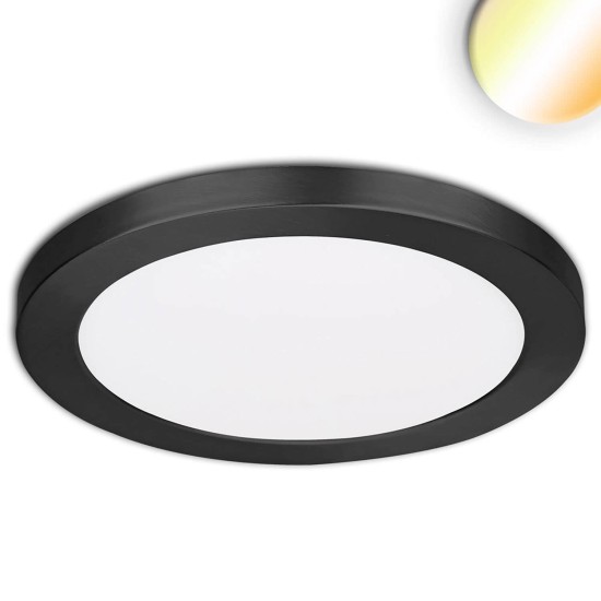ISOLED LED Aufbau/Einbauleuchte Slim Flex, 24W, schwarz, ColorSwitch 3000/3500/4000K