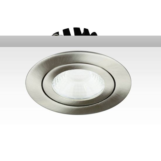ISOLED LED Einbaustrahler, silber, 8W, 60°, rund, warmweiß, IP65, dimmbar