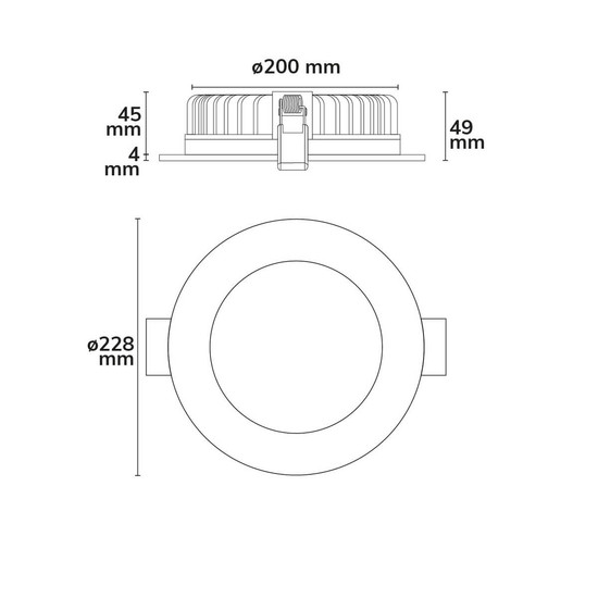 Isoled LED Downlight blendungsreduziert, 35W, rund, DN228, CRI90, Switch 3000/3500/4000K, dimmbar 114194