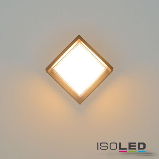 ISOLED LED Wandleuchte eckig 6W, IP54, sandschwarz, warmweiß