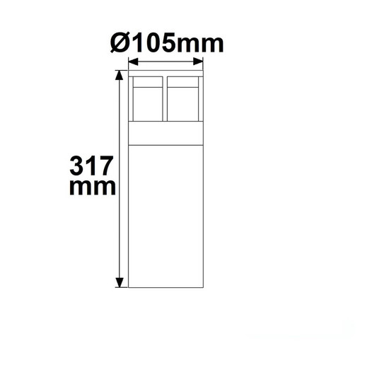 Isoled LED Wegeleuchte Poller-5, 30cm, 6W, sandschwarz, warmweiß 114279
