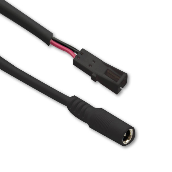 ISOLED Adapter Rundstecker Female auf MiniAmp Female-Buchse, 10cm, schwarz