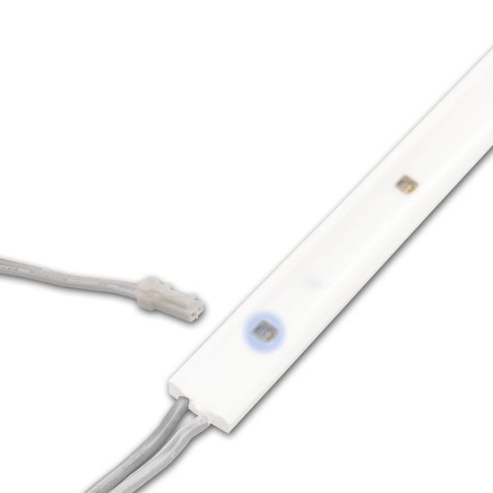 ISOLED LED UV-C MiniAMP Flexband Streifen 270nm, 12V DC, 6W, IP54, 58cm, weiß, eins. Kabel + maleAMP, 24 LED/m