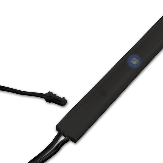 ISOLED LED UV-C MiniAMP Flexband Streifen 270nm, 12V DC, 6W, IP54, 58cm, schwarz, eins. Kabel + maleAMP, 24 LED/m
