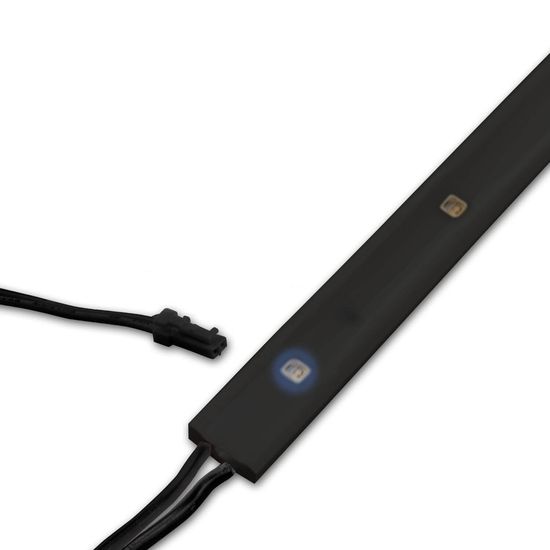 ISOLED LED UV-C MiniAMP Flexband Streifen 270nm, 12V DC, 12W, IP54, 116cm, schwarz, eins. Kabel + malePlug, 24 LED/m
