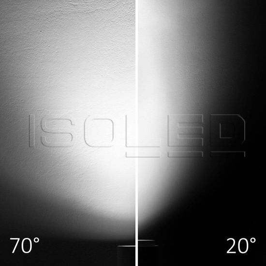 ISOLED 3-PH Schienen-Strahler fokussierbar, 42W, 20°-70°, weiß matt, 4000K, CRI92