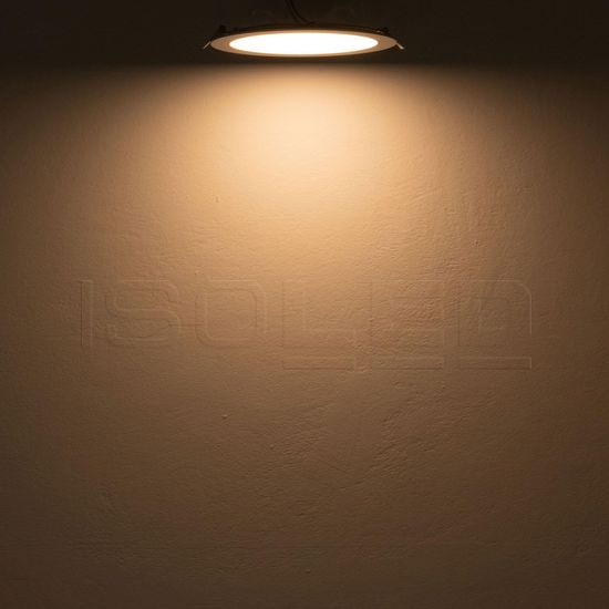 ISOLED LED Downlight, 18W, rund, ultraflach, silber, warmweiß