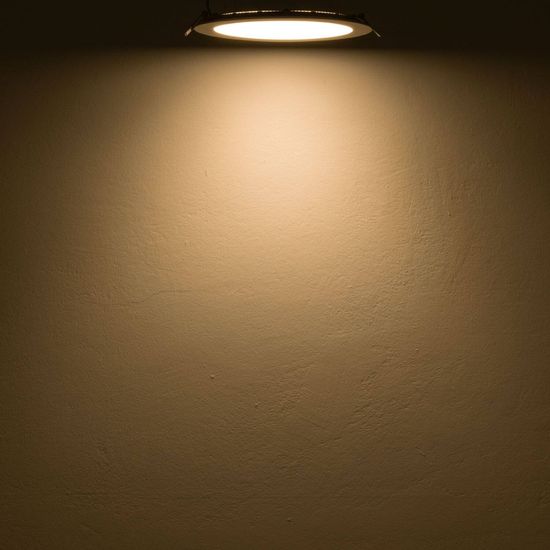 ISOLED LED Downlight, 12W, rund, ultraflach, silber, warmweiß, dimmbar