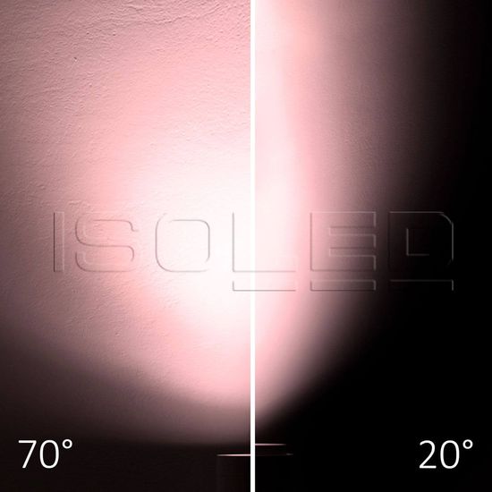 ISOLED 3-PH Schienen-Strahler fokussierbar, 34W, 20°-70°, weiß matt, Meat 1900K