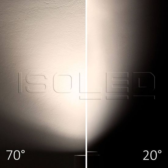 ISOLED 3-PH Schienen-Strahler fokussierbar, 34W, 20°-70°, weiß matt, Fruit 3000K