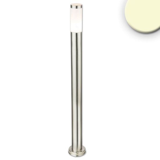 ISOLED Pollerleuchte 1100 Edelstahl, IP44, warmweiß, inkl. E27 LED Leuchtmittel 9W