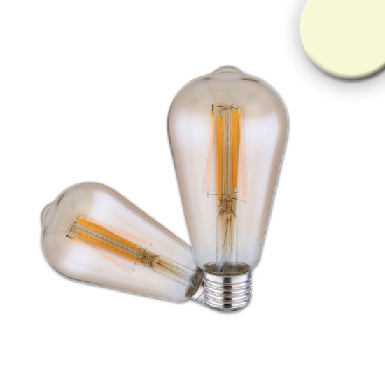 ISOLED E27 Vintage Line LED ST64 Birne 7W warmweiß, Glas amber