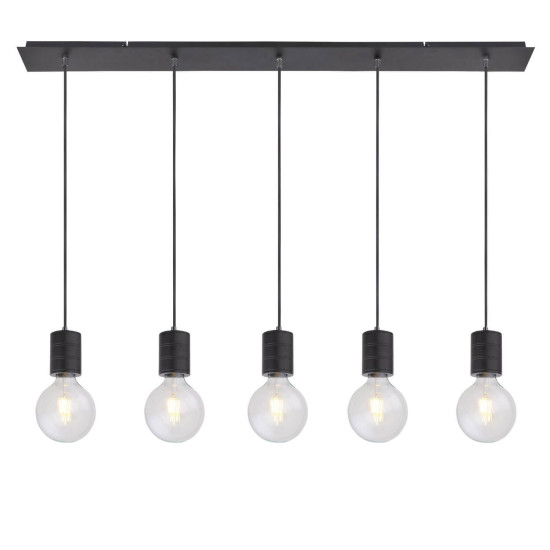 ISOLED Hängeleuchte schwarz matt, 5xE27 Fassung