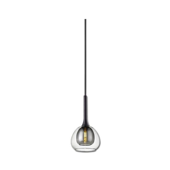 ISOLED Pendelleuchte, clear/black Glas, E14, 50-300cm, exkl. Baldachin